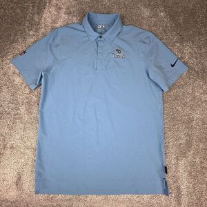 Nike Tennessee Titans On Field Polo Shirt Mens Large Team Issued Blue Dri-Fit